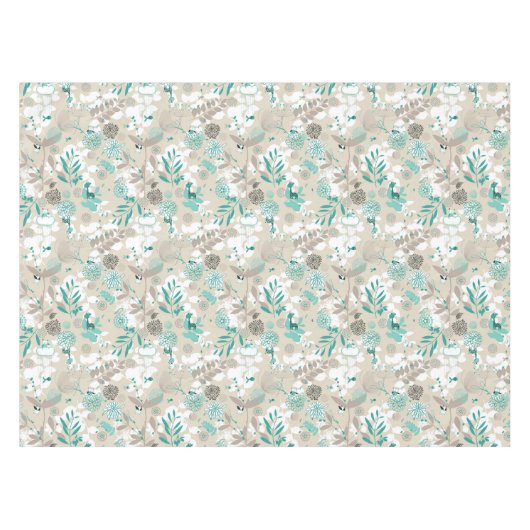 Gartenmuster Tischdecke (Vorderseite (Horizontal))