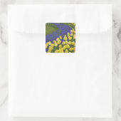 Gartenmuster von Blume und Quadratischer Aufkleber (Tasche)