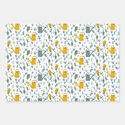 Gartenmuster Wasser Blume Gartengeschenk Geschenkpapier Set (Vorderseite 2)