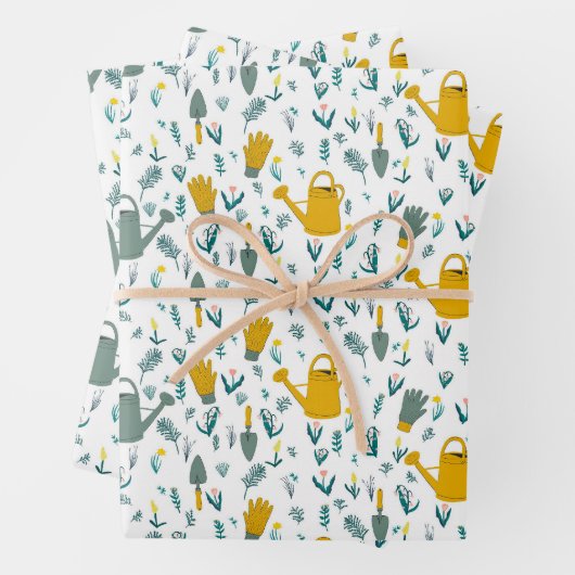 Gartenmuster Wasser Blume Gartengeschenk Geschenkpapier Set (Beispiel)