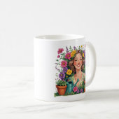 Gartenmutter-Garten Königin-Florale Gärtnerin Kaffeetasse (VorderseiteRechts)