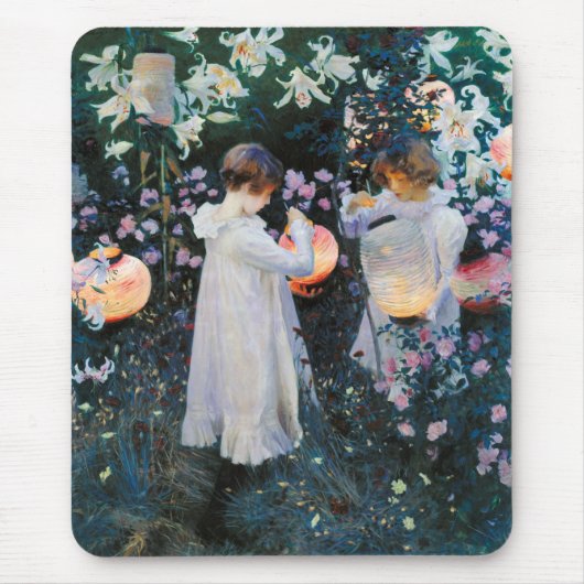 Gartennelke, Lilie, Lilie, Rose - John-Sänger Mousepad (Vorne)