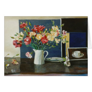 Gartennelken in einem gewundenen Krug 2000