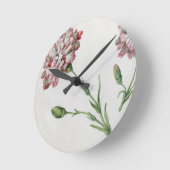 Gartennelken (w/c auf Papier) Runde Wanduhr (Winkel)