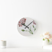 Gartennelken (w/c auf Papier) Runde Wanduhr (Zuhause)