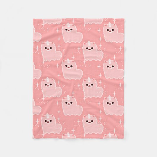 Gartennelkerosa flaumige Unicorn-Glitzern Fleecedecke (Vorderseite)