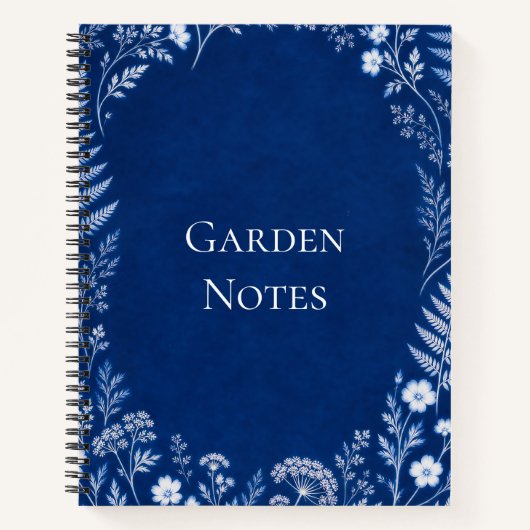 Gartennotizen Blaues Botanisches Notizbuch (Vorderseite)