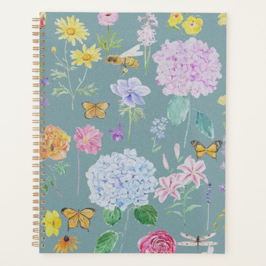 Gartenölmalerei Blume Türkis Planer (Vorderseite)