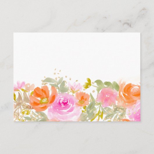 Gartenorange boho Wildblumen Abschluss Begleitkarte (Rückseite)