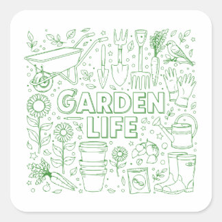 Gartenpaket Quadratischer Aufkleber