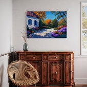 Gartenparadies - Hütte Leinwanddruck