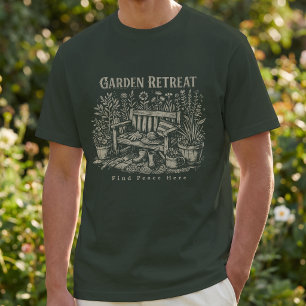 Gartenparadies – Vintage Botanischer Gartenbau T-Shirt