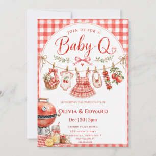 Gartenparty-Baby-Shower-Wäscheleine Mädchen  Einladung