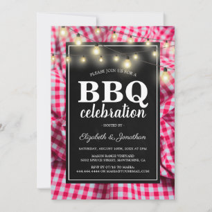 Gartenparty-Barbecue Rustikales rotes Karo-BBQ Einladung