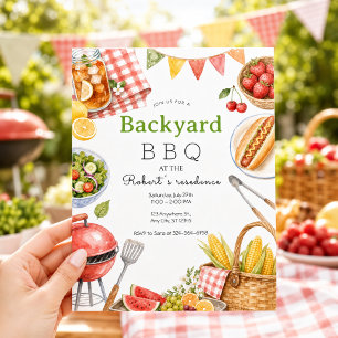 Gartenparty BBQ Sommerpicknick Familie Einladung