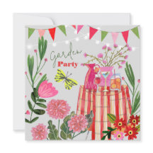 Gartenparty-Geburtstagseinladung mit Blumen