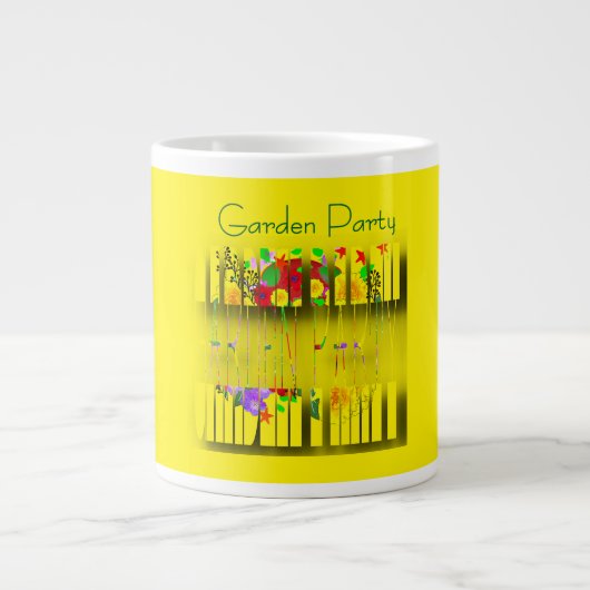Gartenparty Gelb Jumbo-Tasse (Vorderseite)