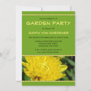 Gartenparty Gelbe Chrysantheme Blume Einladung