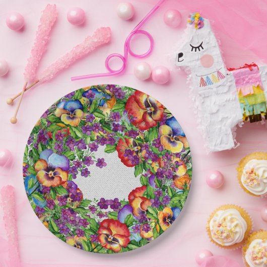 GartenParty Hübsche Stiefmütterchen Pappteller (Party)