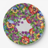 GartenParty Hübsche Stiefmütterchen Pappteller (Vorderseite)