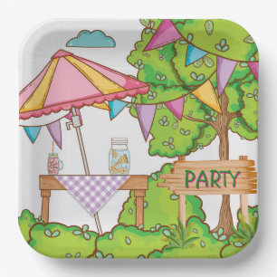 Gartenparty-Papierplatte Pappteller