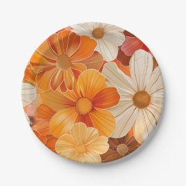 Gartenparty Retro 1970er Stil Pappteller