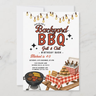 Gartenparty zum Geburtstag mit BBQ-Grill & Chill Einladung
