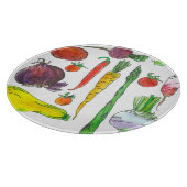 Gartenpflanzen Spargel Rüben Wurzeln Schneidebrett (Ecke)