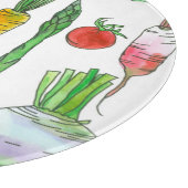 Gartenpflanzen Spargel Rüben Wurzeln Schneidebrett (Ecke)