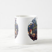 Gartenpflanzen und Hühner Kaffeetasse (Mittel)