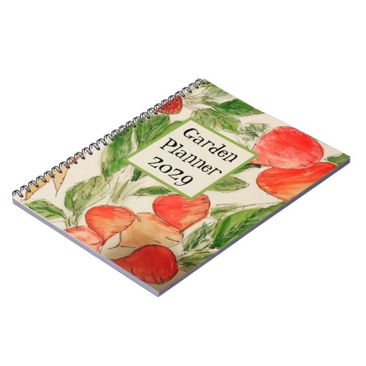 Gartenplaner mit Aquarell von Gemüse Notizblock (Linke Seite)