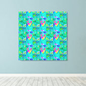 Gartenquiltmalerei mit Hydrangea und Blues Leinwanddruck (Insitu (Holzboden))