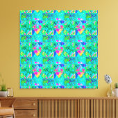 Gartenquiltmalerei mit Hydrangea und Blues Leinwanddruck (Insitu (Wohnzimmer))