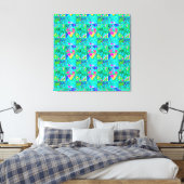 Gartenquiltmalerei mit Hydrangea und Blues Leinwanddruck (Insitu (Schlafzimmer))