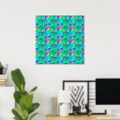 Gartenquiltmalerei mit Hydrangea und Blues Poster (Heimbüro)