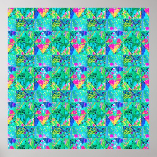 Gartenquiltmalerei mit Hydrangea und Blues Poster (Vorne)