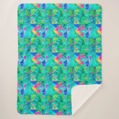 Gartenquiltmalerei mit Hydrangea und Blues Sherpadecke (Vorderseite)