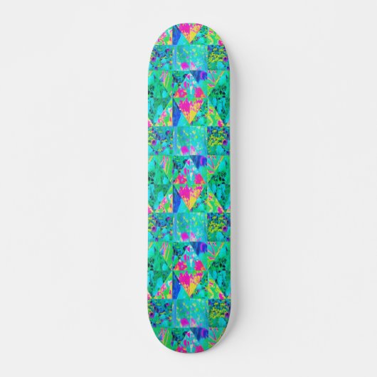 Gartenquiltmalerei mit Hydrangea und Blues Skateboard (Vorne)