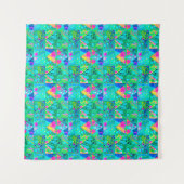 Gartenquiltmalerei mit Hydrangea und Blues Wandteppich (Vorderseite (Horizontal))
