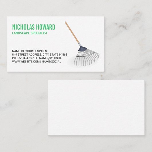 Gartenrake Visitenkarte (Vorne/Hinten)