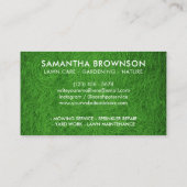 GartenRasenfläche Fußball Feld Visitenkarte (Rückseite)