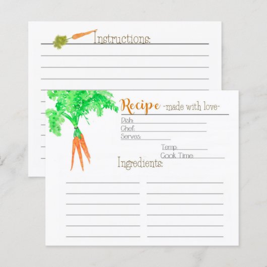 Gartenrezeperkarte (Vorne/Hinten)