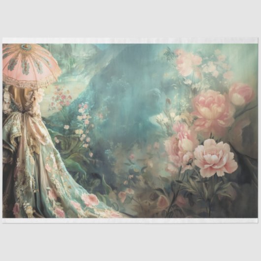 Gartenromantik, elegantes Portrait, ätherische Blü Seidenpapier (Vorderseite)