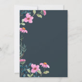 Gartenrosa Blume Brunch & Bubbly Einladung (Rückseite)