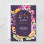 Gartenrosa Blumenschrift Aquarellschrift Brautpart Einladung (Vorderseite)