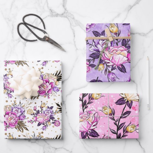 Gartenrosen Geschenkpapier Set (Vorderseite)