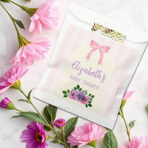 Gartenrosen Pink Baby Shower Geschenktütchen