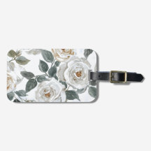 Gartenrosen | Weiße Wasserfarbe Floral Vintage