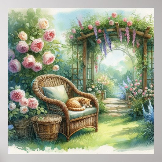 Gartenrückgang Landschaft 1 Poster (Vorne)