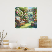 Gartenrückgang Landschaft 3 Poster (Küche)